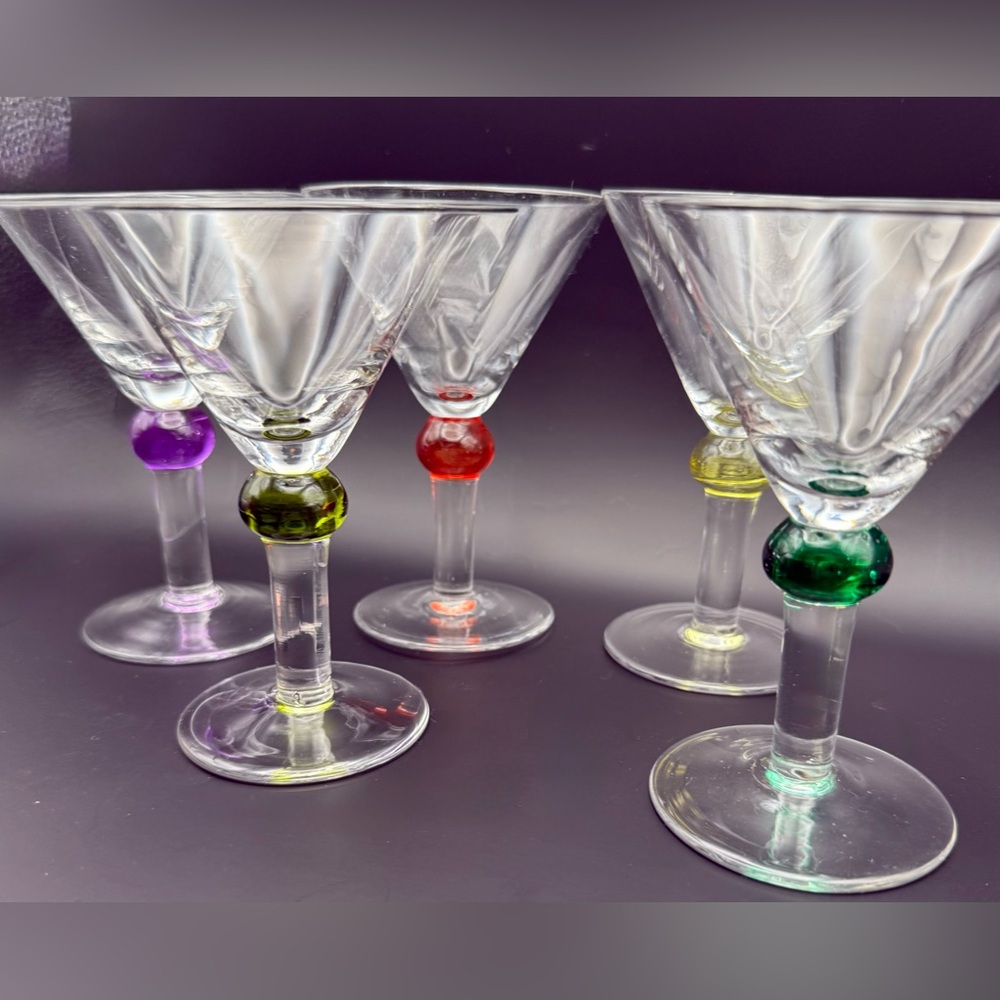 5 Circleware mini martini or cordial glasses. 4oz 4.75”H